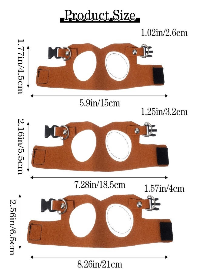 طقم مقود وحزام للتنين الملتحي، 3 قطع من الجلد الصناعي، حزام ومقود قابل للتعديل للتنين الملتحي، حبل جر للسحالي والحيوانات الصغيرة للمشي في الهواء الطلق (بني/صغير، متوسط، كبير) - Image 2